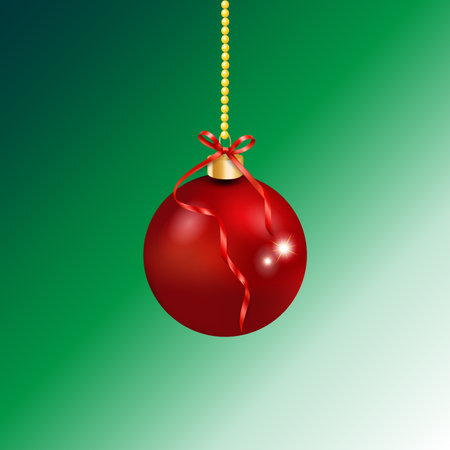 Christmas ball garland and red ribbon greetings card image vector design web templateNativity Sceneのイラスト素材