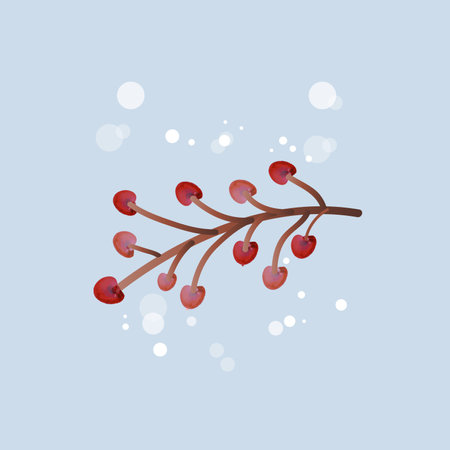 Christmas tree cherry branch greetings card image vectorのイラスト素材