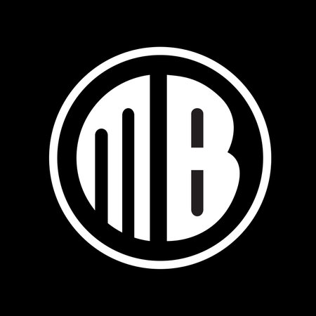Logo MB initial letters in a circle shape graphic abstract vector designのイラスト素材