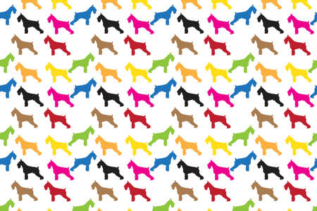 Scottish terrier dogs colorful silhouettes  vector web image graphic clip art illustration background templateのイラスト素材
