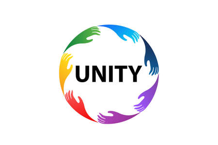 Hands unity volunteer people family colorful teamwork design template