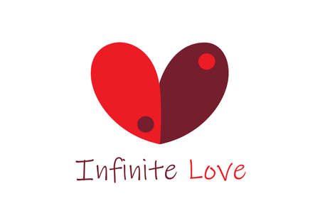 Infinite love heart valentines day symbol icon logo vector image graphic design illustration templateのイラスト素材