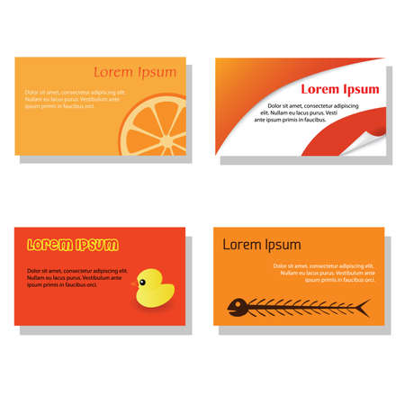 vector set of different orange business cardのイラスト素材