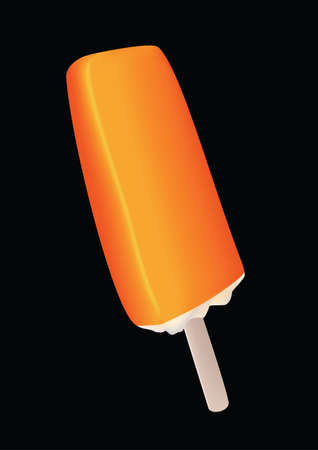 orange ice lolly on the black backgroundのイラスト素材