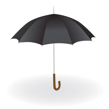 black umbrella on the white backgroundのイラスト素材