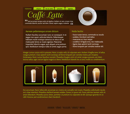 web site design template, coffee house themeのイラスト素材