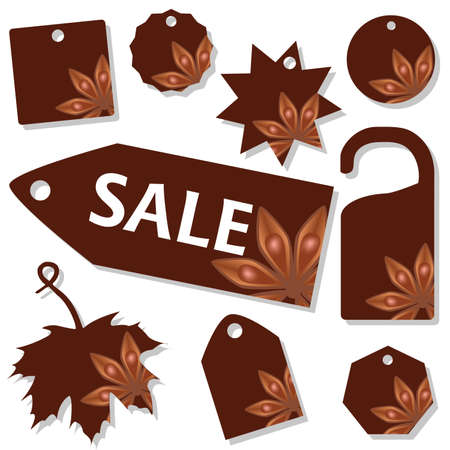 vector set of sale labels with star anise themeのイラスト素材