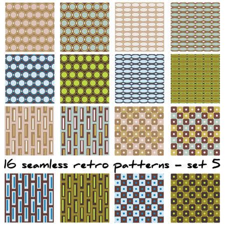 16 seamless retro patterns - set 5のイラスト素材