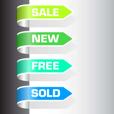 set of labels - sale, new, free, soldのイラスト素材