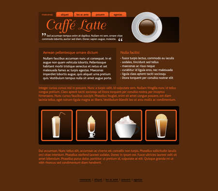 web site design template, coffee house themeのイラスト素材