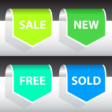 set of labels - sale, new, free, soldのイラスト素材