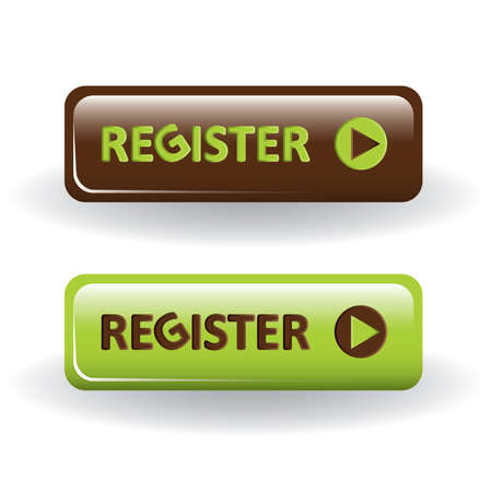 register buttons - brown and greenのイラスト素材