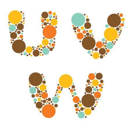 alphabet - part six - U, V, Wのイラスト素材