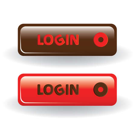 login buttons - brown and redのイラスト素材