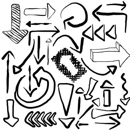 arrows - doodle set, black colorのイラスト素材