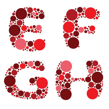 alphabet - part two - E, F, G, Hのイラスト素材