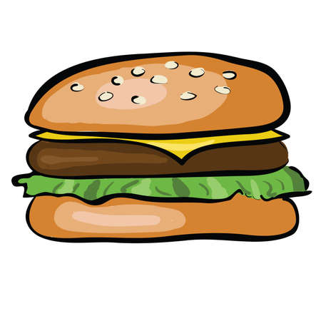 doodle hamburgerのイラスト素材