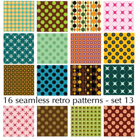 16 seamless retro patterns - set 13のイラスト素材