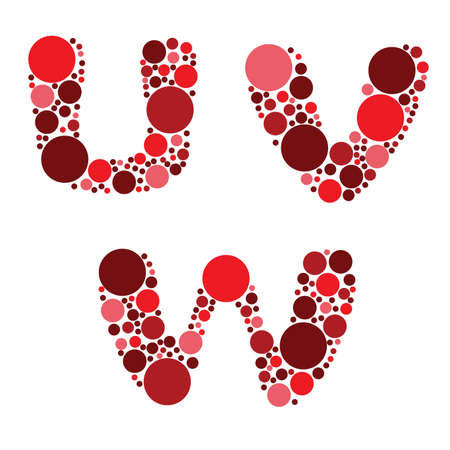 alphabet - part six - U, V, Wのイラスト素材