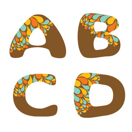 alphabet - part one - A, B, C, Dのイラスト素材