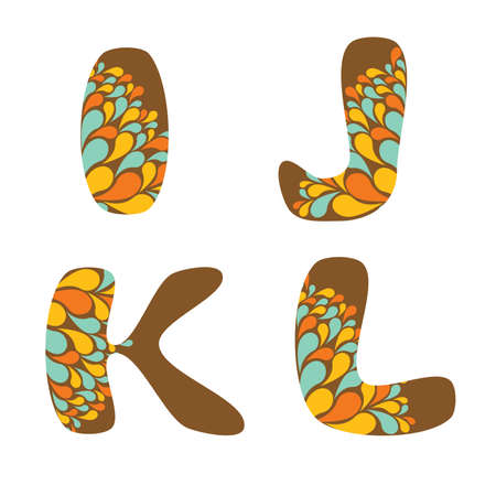 alphabet - part three - I, J, K, Lのイラスト素材