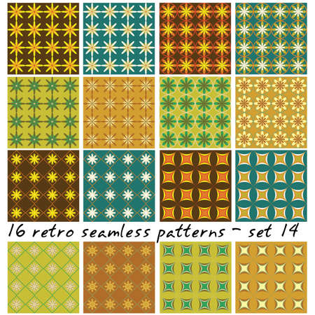 16 seamless retro patterns - set 14のイラスト素材