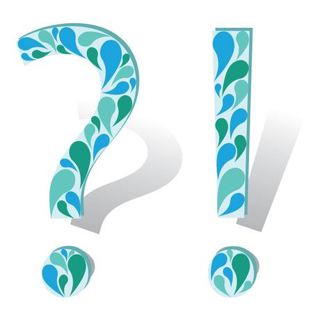 sign of interrogation and exclamation, blue colorのイラスト素材