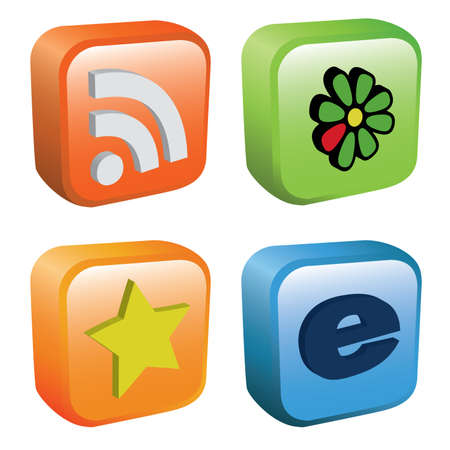 collection of web icons - rss, icq, fav, ieのイラスト素材