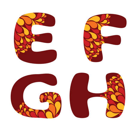 alphabet - part two - E, F, G, Hのイラスト素材