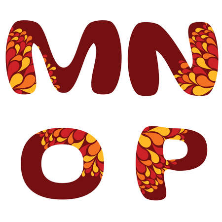 alphabet - part four - M, N, O, Pのイラスト素材