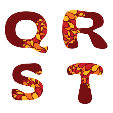 alphabet - part five - Q, R, S, Tのイラスト素材