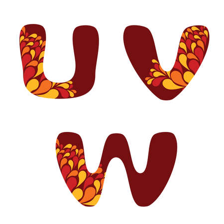 alphabet - part six - U, V, Wのイラスト素材