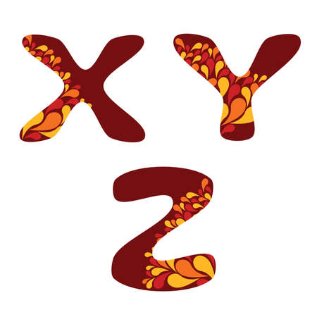 alphabet - part seven - X, Y, Zのイラスト素材