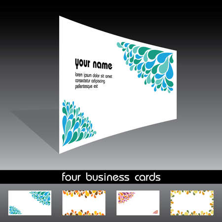 four business cardsのイラスト素材