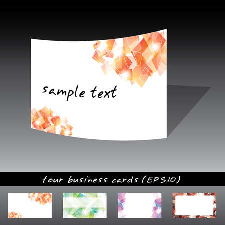 four business cards, EPS10のイラスト素材