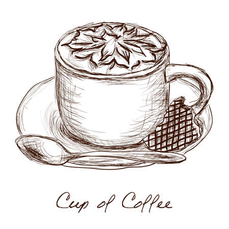 cup of coffee - doodle pictureのイラスト素材