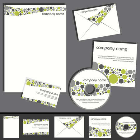 business template collection - green and grayのイラスト素材