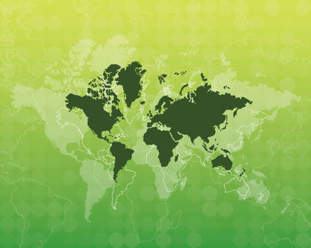 map of world - green color, eps10のイラスト素材
