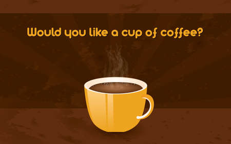 horizontal retro poster - cup of coffeeのイラスト素材