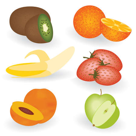 set of fruitsのイラスト素材