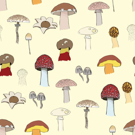 pattern with mushroomsのイラスト素材