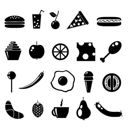 black food iconsのイラスト素材