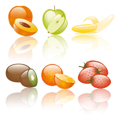 set of fruitsのイラスト素材