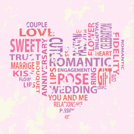 heart with textのイラスト素材