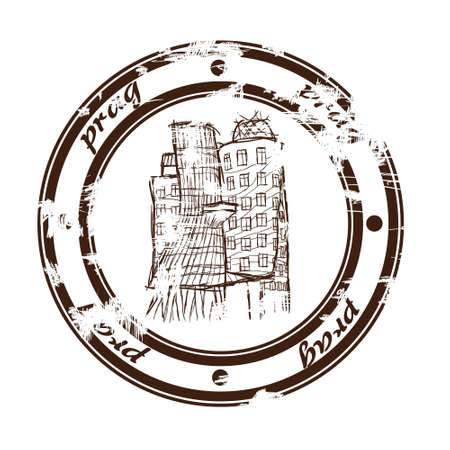 dancing house stampのイラスト素材