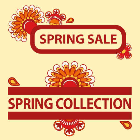 sale titles - spring sale and spring collectionのイラスト素材