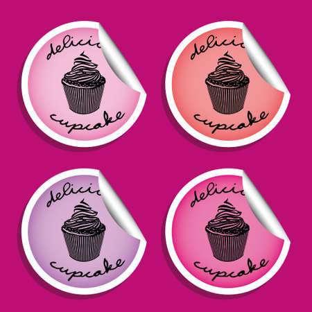 cupcake stickersのイラスト素材