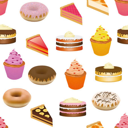 cakes seamless patternのイラスト素材
