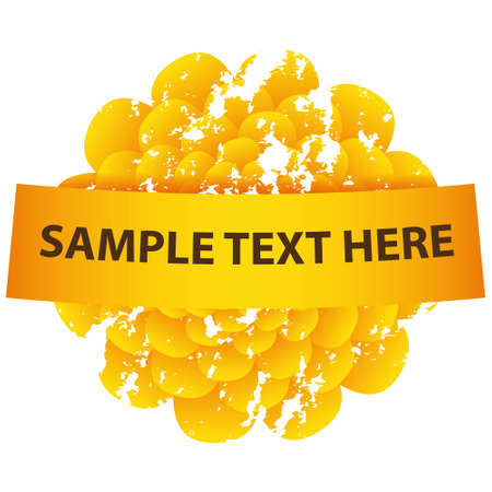 yellow flower with sample textのイラスト素材