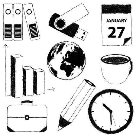 doodle business picturesのイラスト素材